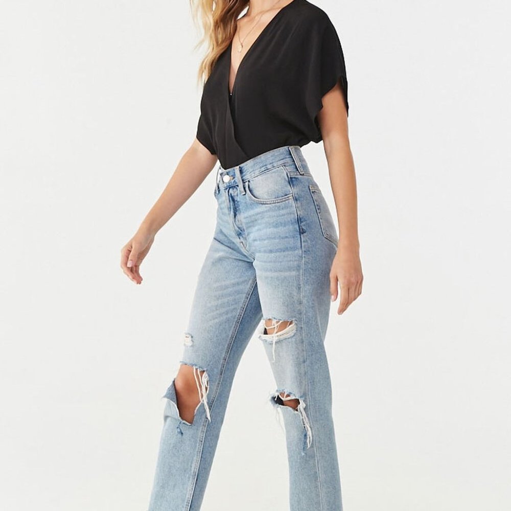 Forever 21 Women's Black Woven Bodysuit